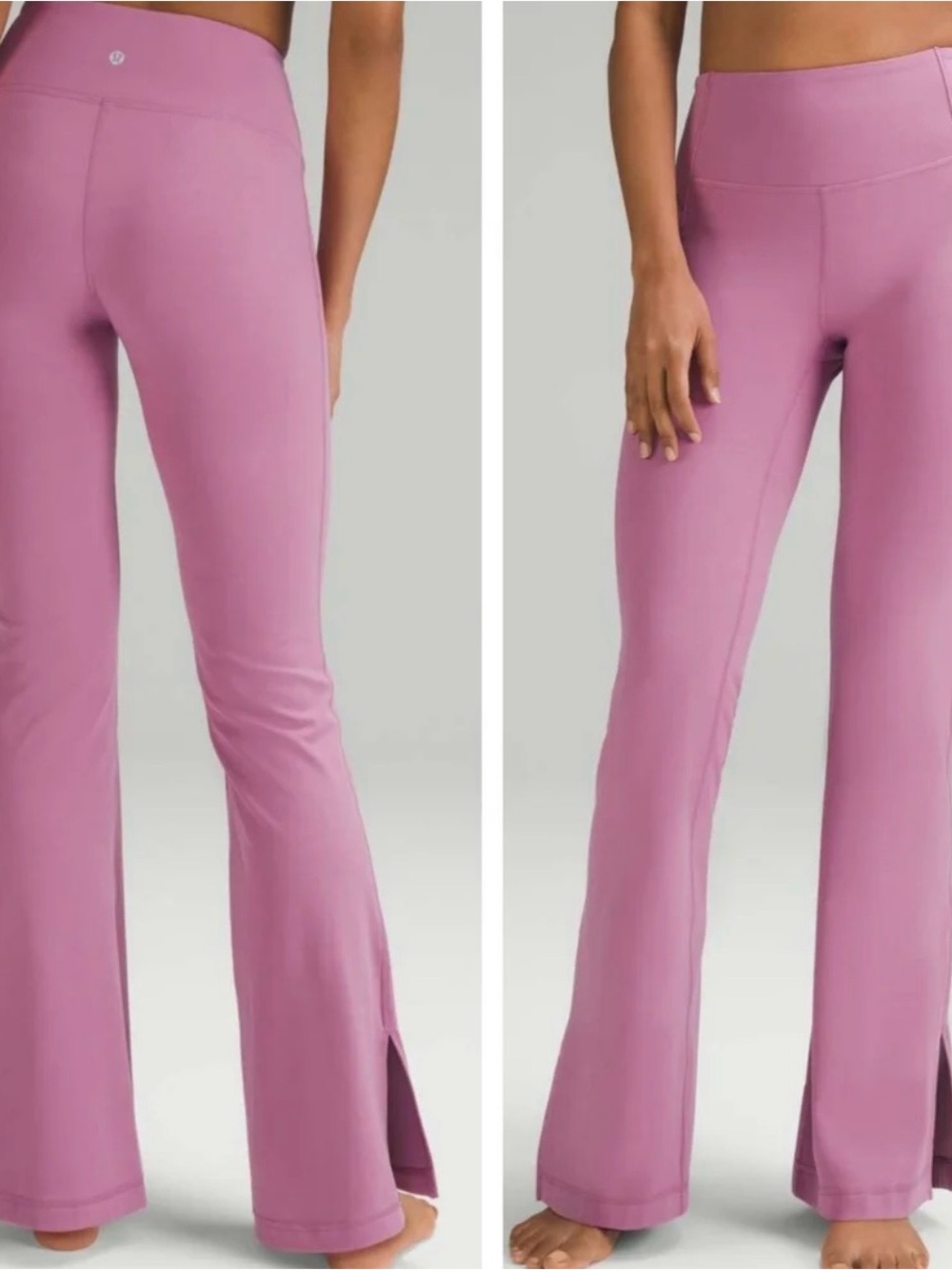 Lululemon Groove High-Rise Split Hem Flare Leggings Sz 4 Velvet Dust / Pink